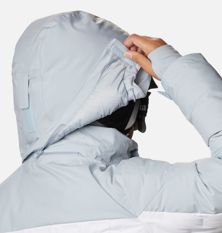 Women's Columbia Wild Card Down Jackets Grey / White | Plus Size CA-QL041